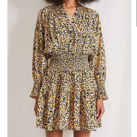 Apiece Apart La Ventura Yellow Floral Mini Dress - Picture 1 of 6
